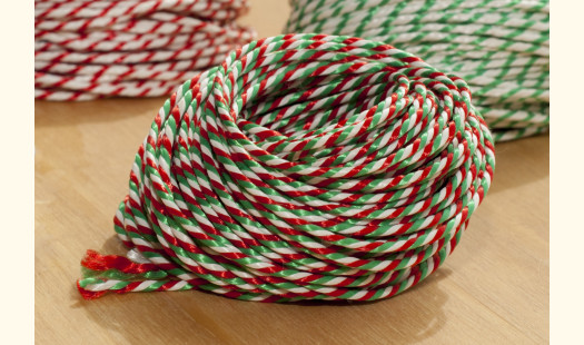 'Jingle Bell' Candy Stripe Twine